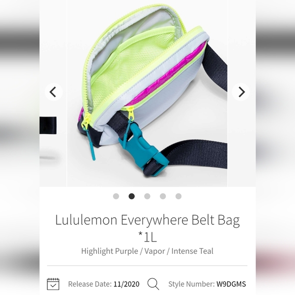 Lululemon Everywhere Belt Bag, Highlight Purple / Vapor / Intense Teal. - Picture 13 of 16